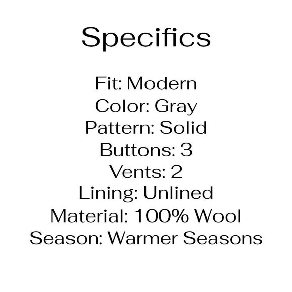 Urban Research Doors 36S Gray Blazer Sport Coat Jacket 3-Button Solid T928 - Picture 4 of 11